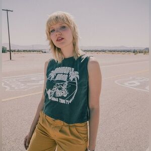 Women's Grateful Dead 1977 Tour Cropped Muscle Junk Food Clothing Tank